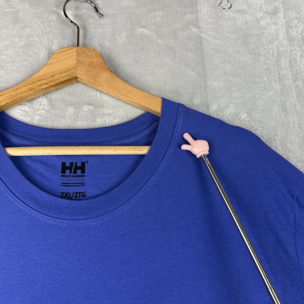 Helly Hansen HH Logo T-Shirt Blue Men Size 2XL Outdoor Streetwear Graphic Tee - Picture 5 of 9